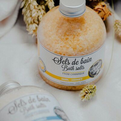 Sels de bain de Camargue / Bath salts. Parfum Miel. 350g