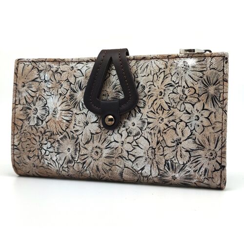 Monedero Mujer Grande | Cartera Mujer | Hecho España | RFID | Billetera de Piel | Ref. 33128 Marron