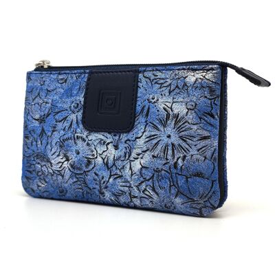 Borsa doppia in pelle da donna | Borsa in pelle | Made in Spagna | 33142 Blu