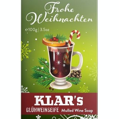 Weihnachtsseife Glühwein 100g, Cosmos zertifiziert (palmölfrei), Verkaufseinheit 9 Stück