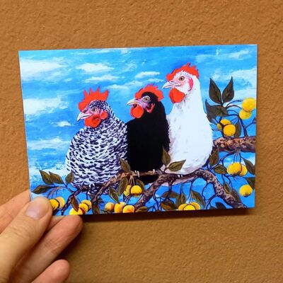Carte postale poulet carte de Pâques DIN A6 10 pièces