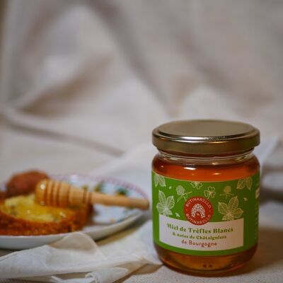 Organic White Clover & Chestnut Notes Honey - Burgundy - 250gr