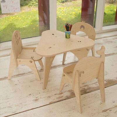 Ensemble Table et 3 Chaises Pour Enfant