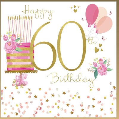 Happy Birthday Age 60 Cake