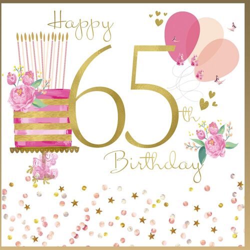 Happy Birthday Age 65 Cake