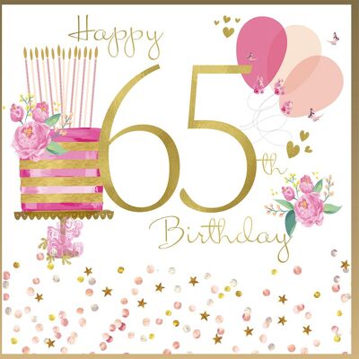 Happy Birthday Age 65 Cake