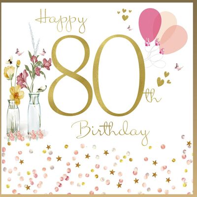 Feliz cumpleaños 80 años Flores