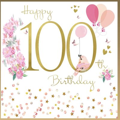 Feliz Cumpleaños Edad 100 Flores