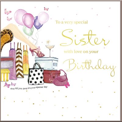 Blossom Love Happy Birthday Schwester - Shop bis zum Umfallen