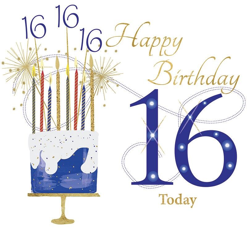 Età 16 Compleanno Blu Aperto