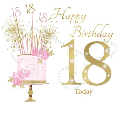 18 años Cumpleaños rosa abierto
