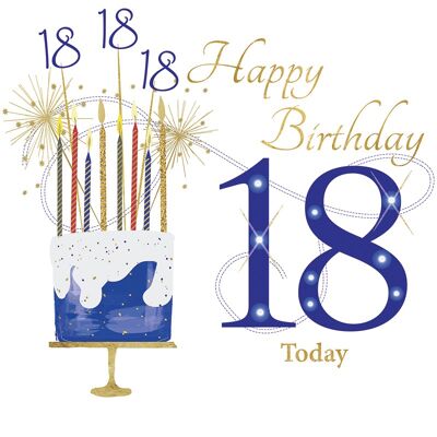 Age 18 Open Blue Birthday