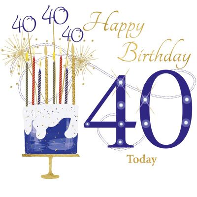 Age 40 Open Blue Birthday