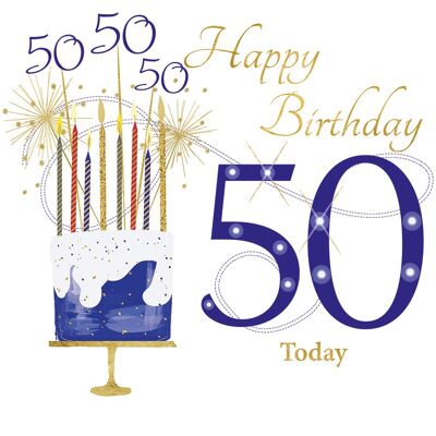 Età 50 Compleanno aperto blu