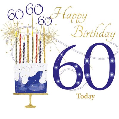 Età 60 Compleanno aperto blu