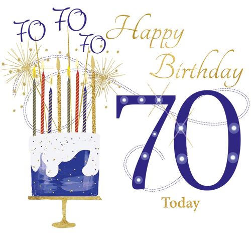 Age 70 Open Blue Birthday