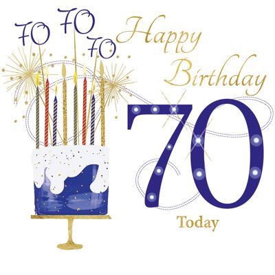 Edad 70 Cumpleaños azul abierto