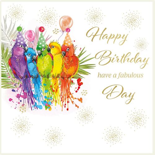 Happy Birthday - Parrots