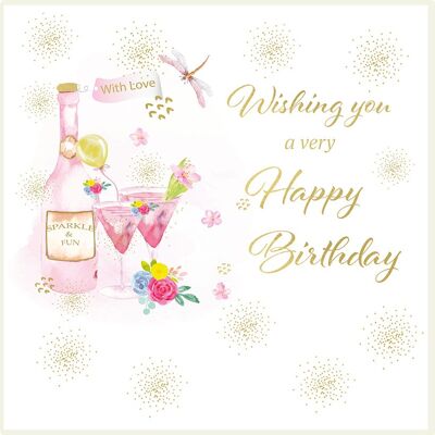 Feliz cumpleaños - Champán rosado
