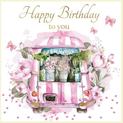 Feliz cumpleaños - Camión de flores