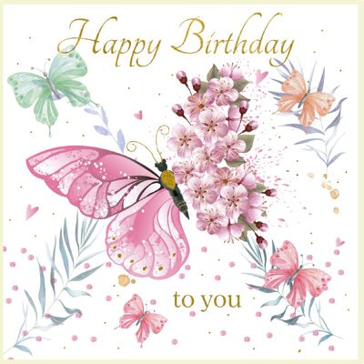 Feliz cumpleaños - mariposas