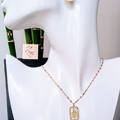 PARRURE '' NACRE '' necklace / bracelet / earrings in hypoallergenic stainless steel 316L.