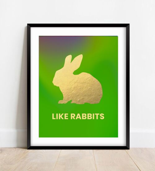 Like Rabbits. Rabbit Art Print.
