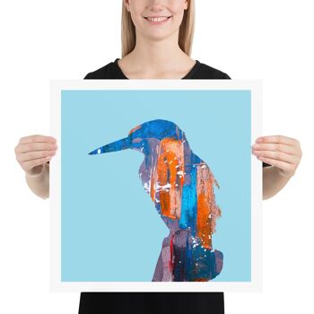 Kingfisher Bird Artwork, Blue Wall Art, Poster Print - Sans cadre 3