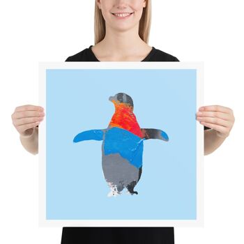 Oeuvre d'oiseau de pingouin, art mural bleu glace, impression d'affiche - sans cadre 3