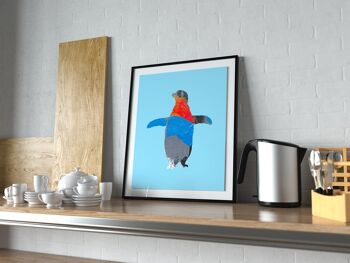 Oeuvre d'oiseau de pingouin, art mural bleu glace, impression d'affiche - sans cadre 5