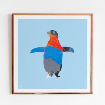 Oeuvre d'oiseau de pingouin, art mural bleu glace, impression d'affiche - sans cadre 4