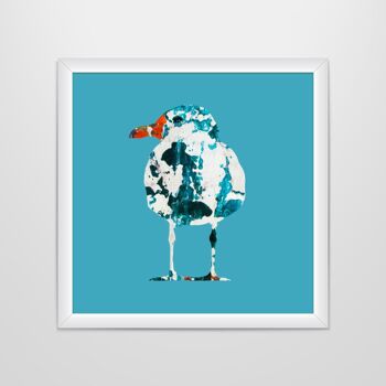 Sea Gull Bird Art, Blue Wall Art, Poster Print - Sans cadre 5