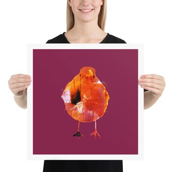 Robin Bird Art, Art mural rouge, impression d'affiche. Sans cadre 3