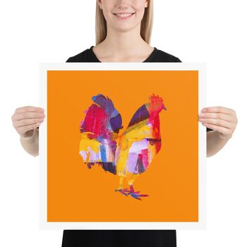 Oeuvre d'oiseau de poulet, art mural orange, impression d'affiche - sans cadre 4