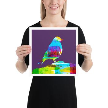Oeuvre d'oiseau coloré, Art mural violet, impression d'affiche - Sans cadre 2