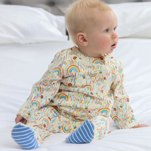 BABY ZIPPED FOOTED SLEEPSUIT - SUN SHOWER