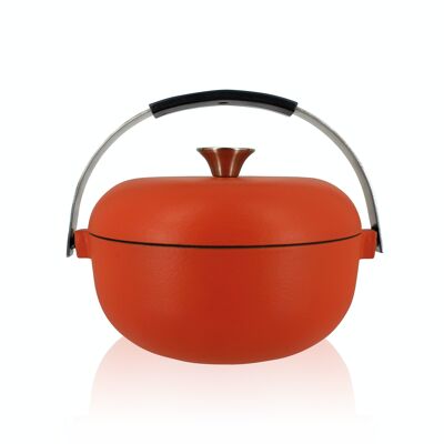 Olaf casserole dish 24cm in red cast iron with stainless steel handle