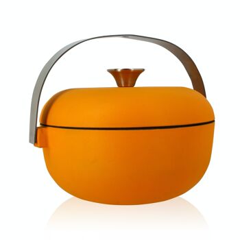 Cocotte olaf 24cm en fonte jaune avec anse en acier inoxydable 6