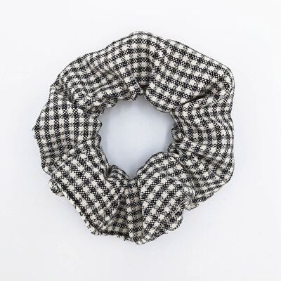 Black and white gingham scrunchie