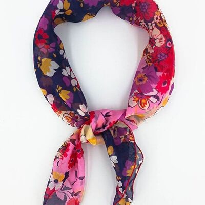 Floral pattern silk scarf
