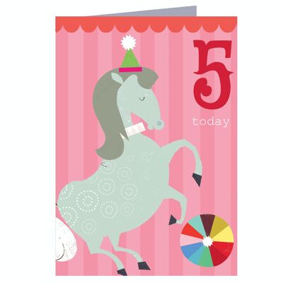 Tarjeta de cumpleaños número 5 del caballo CZ11