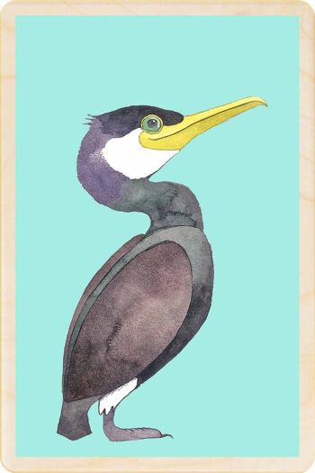 Carte postale en bois CORMORANT Bird Card 2