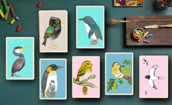 Carte postale en bois STARLING Bird Card 3