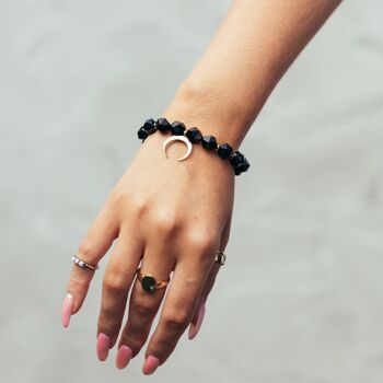 Bracelet Lune Boho Onyx Noir 2