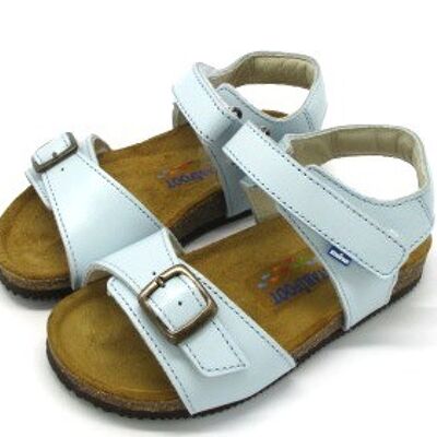 Leather sandal with footbed and rubber sole guardamar