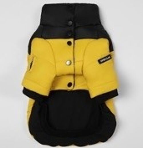 Contrast Button Up Puffer Ski Jacket