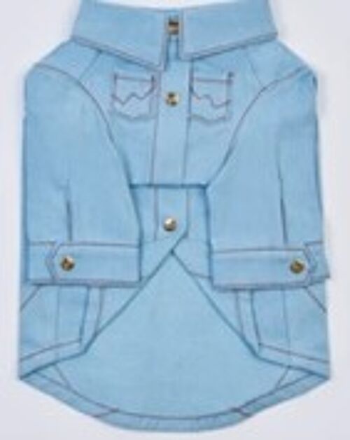 Top-Stitched Shirt (Blue)