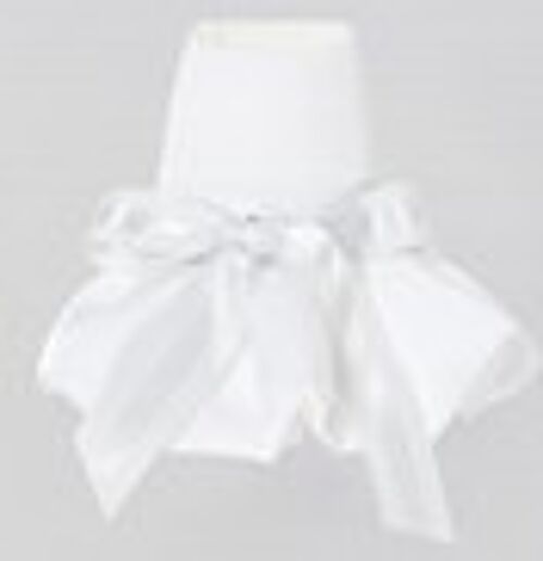 Bowknot Dress with Puff Hem (White)