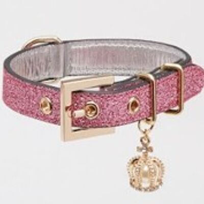 Glitter Collar with Crown (Rose)