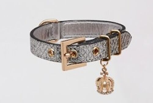 Glitter Collar with Crown (Silver)